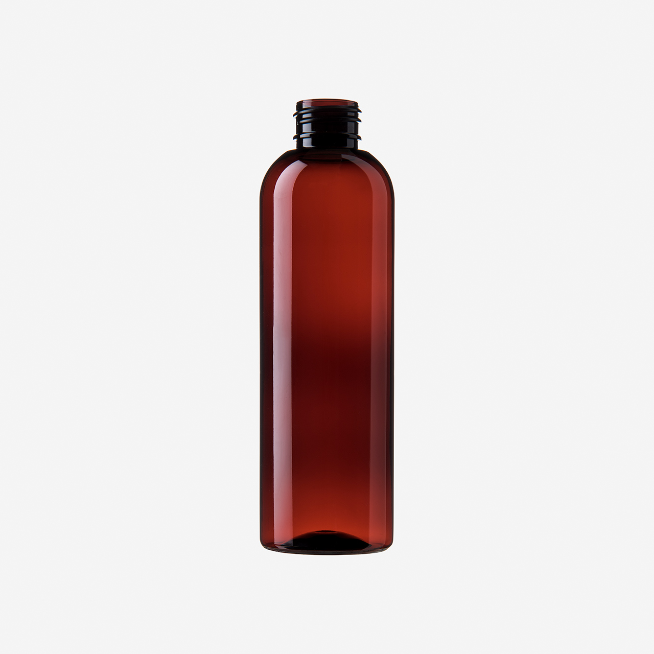 150 ml Tall Boston Round 100 % rPET Flasche braun transparent 