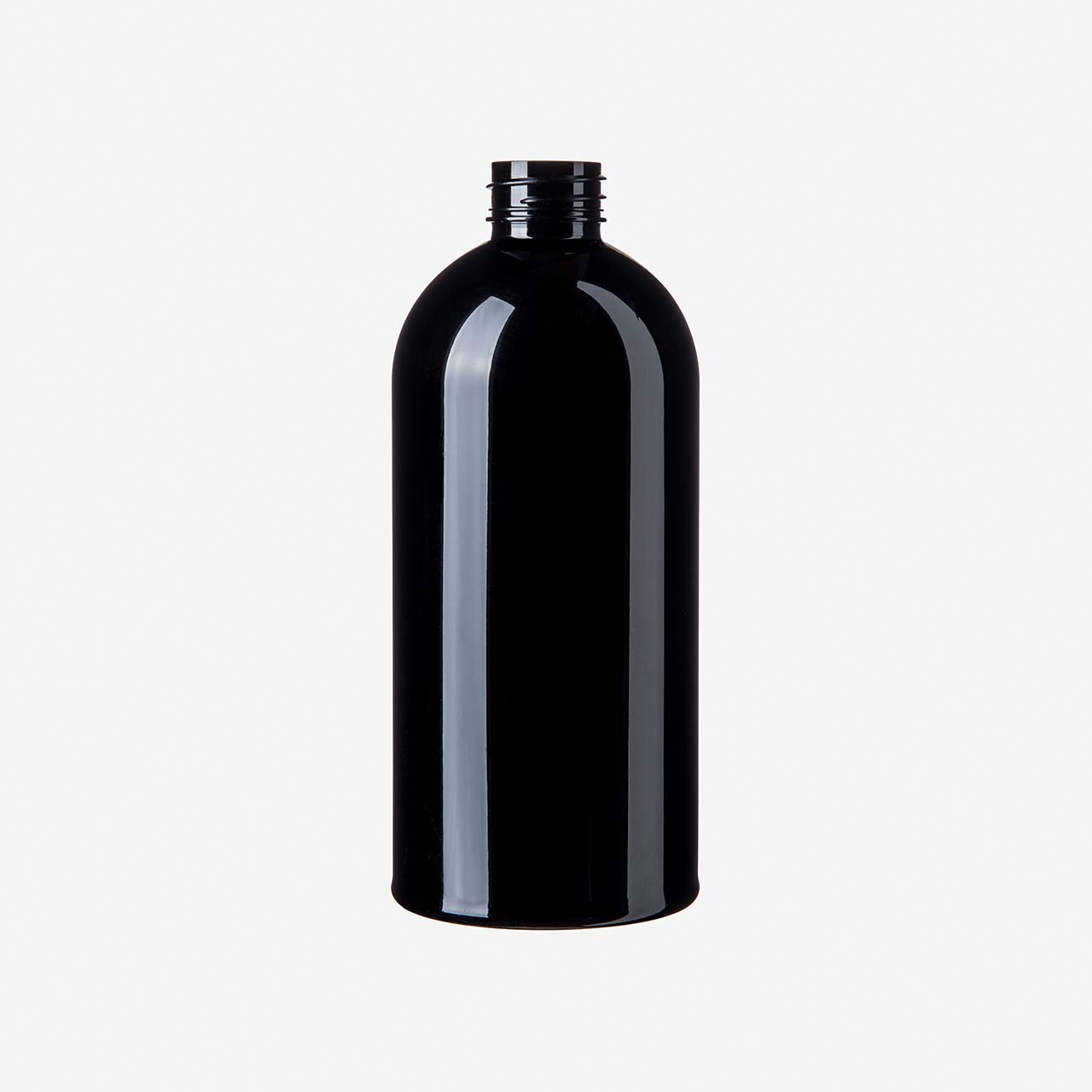 500 ml Boston Round PET Flasche schwarz (VPE à 570 Stk.) 
