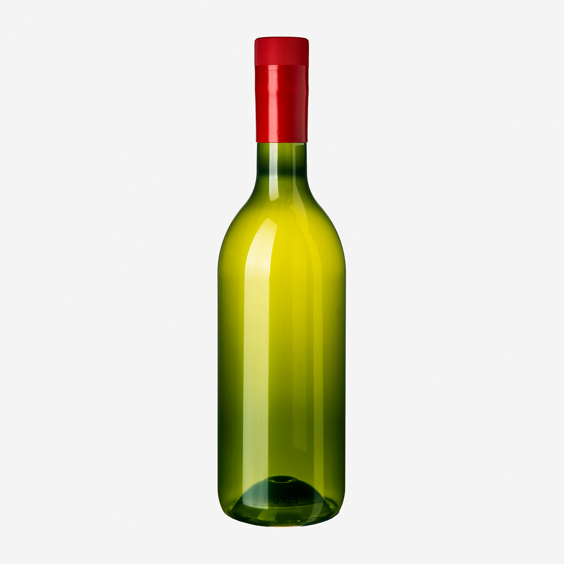 Gruene Weinflasche mit rotem Verschluss