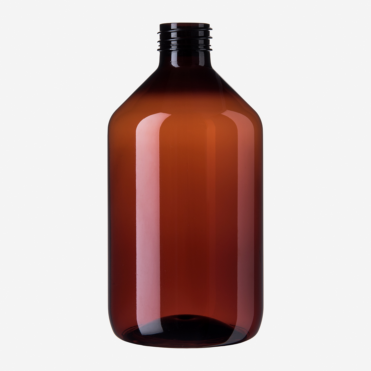 500 ml Veralflasche 100%  rPET braun-transparent 28/410 Recycling